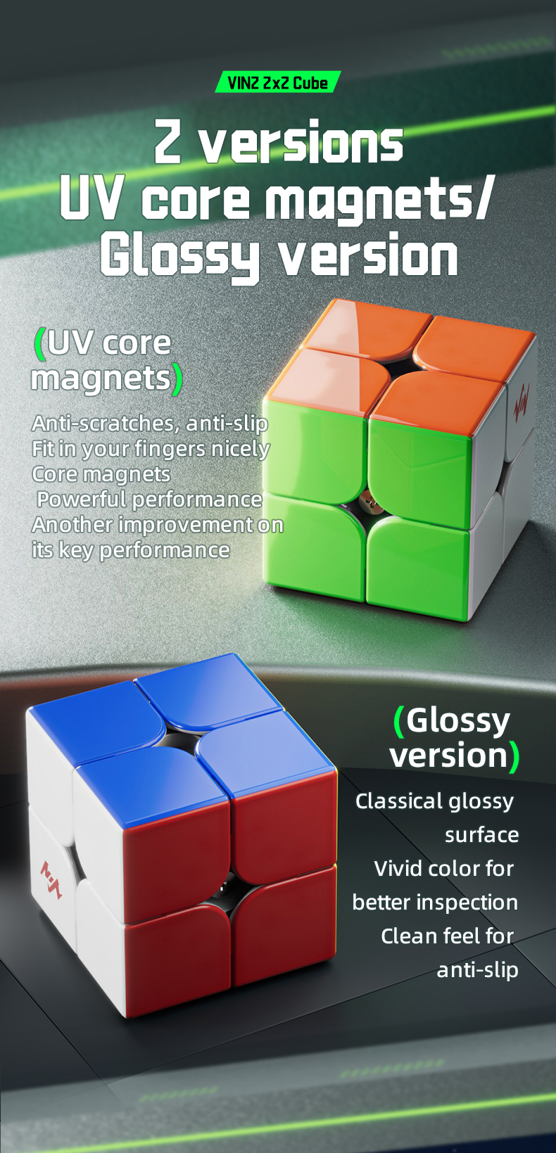 Vin2 2x2 (Glossy / UV Core Magnets)